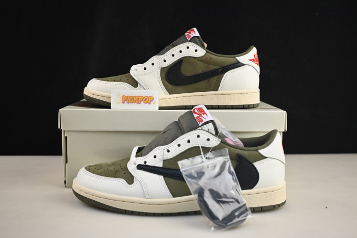travis scott x air jordan 1 low og “medium olive” dm7866-200