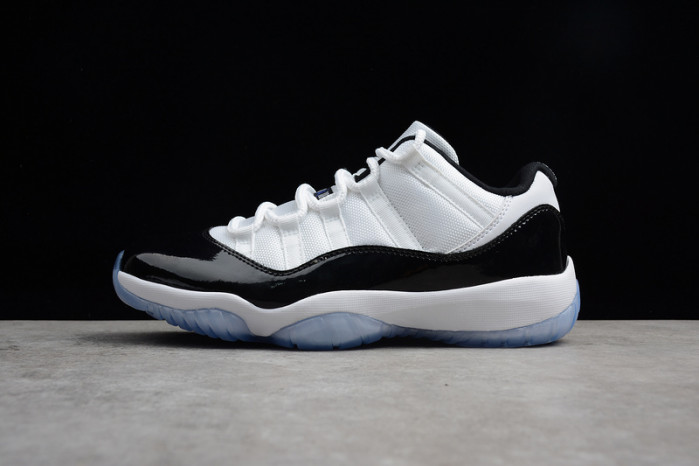 air jordan 11 retro low "concord" black/ white mens 528895-153