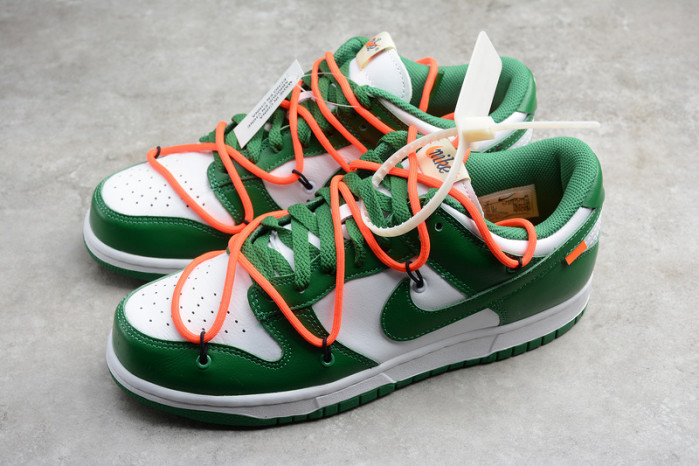 off-w x nike dunk low pine green ct0856-100