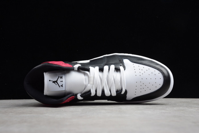 air jordan 1 mid black noble red bq6472-016