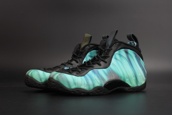 nike air foamposite one “N0r*hern lights” black/green mens 840559-001