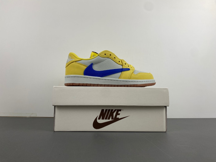 TRAVIS SCOTT X AIR JORDAN 1 LOW Canary KIDS DZ4137 700