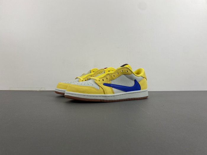TRAVIS SCOTT X AIR JORDAN 1 LOW Canary KIDS DZ4137 700